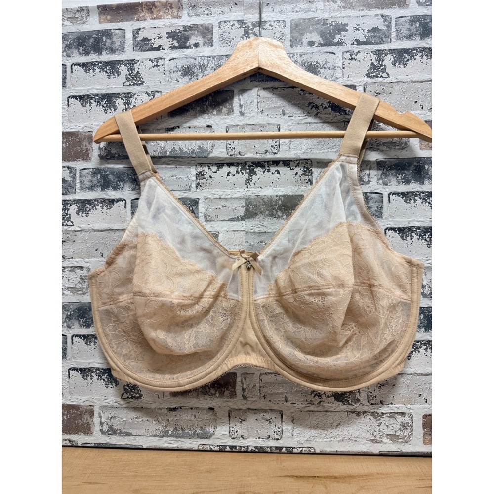 Wacoal Retro Chic Bra Women 46DDD Nude Lace Full Figure Underwire 855186